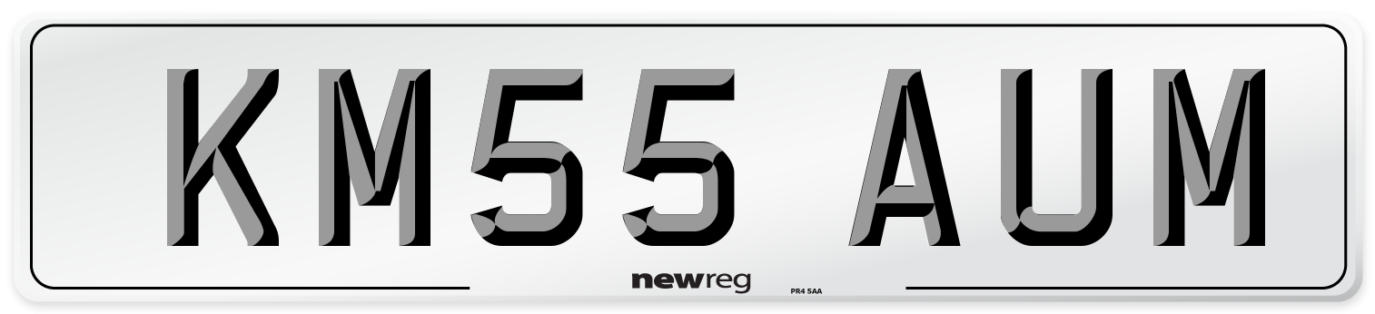 KM55 AUM Number Plate from New Reg